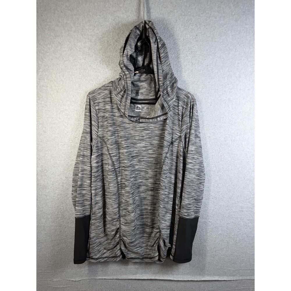 RBX Hoodie Womens 1X Plus Gray Space Dye Cowl Neck Pullover Lightweight Stretch
